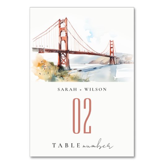 San Francisco Golden Gate Bridge Landscape Wedding Kaart (Voorkant)