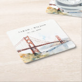 San Francisco Golden Gate Bridge Landscape Wedding Kartonnen Onderzetters (Schuin)