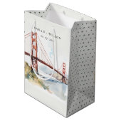 San Francisco Golden Gate Bridge Landscape Wedding Medium Cadeauzakje (Achterkant Gekanteld)