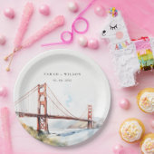 San Francisco Golden Gate Bridge Landscape Wedding Papieren Bordje (Feest)