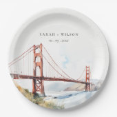 San Francisco Golden Gate Bridge Landscape Wedding Papieren Bordje (Voorkant)