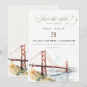 San Francisco Golden Gate Bridge Landscape Wedding Save The Date (Voorkant / Achterkant)