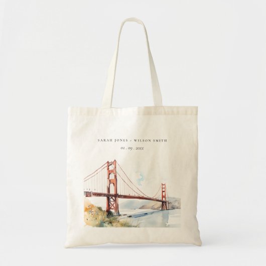 San Francisco Golden Gate Bridge Landscape Wedding Tote Bag (Voorkant)
