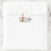 San Francisco Golden Gate Bridge Landscape Wedding Vierkante Sticker (Tas)