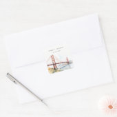 San Francisco Golden Gate Bridge Landscape Wedding Vierkante Sticker (Envelop)