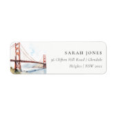 San Francisco Golden Gate Bridge Landschap Adres Etiket (Voorkant)