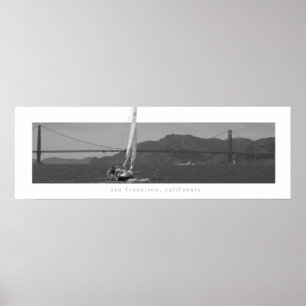 San Francisco - Golden Gate Bridge met zeilboot Poster