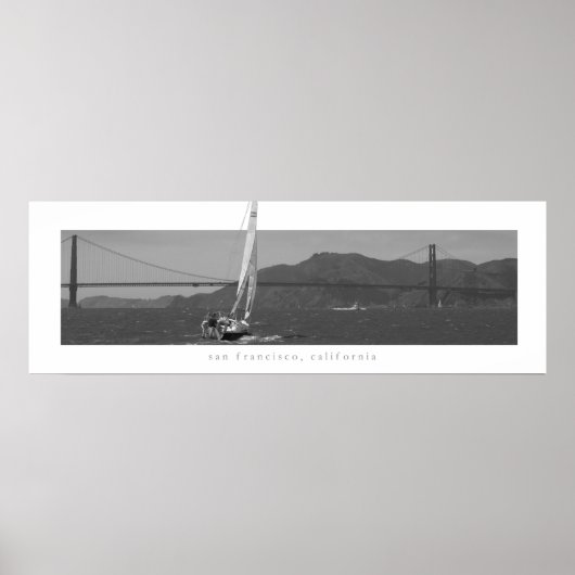 San Francisco - Golden Gate Bridge met Zeilboot Poster (Voorkant)