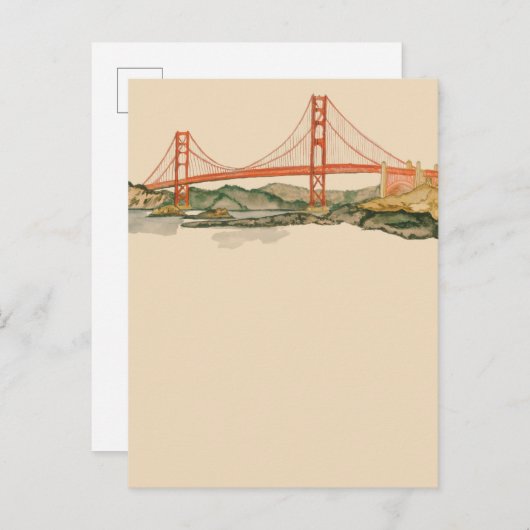 San Francisco Golden Gate Bridge Notecard Briefkaart (Voorkant / Achterkant)