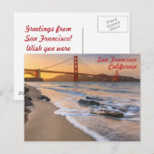 San Francisco Golden Gate Bridge op zonsondergang Briefkaart (Voorkant / Achterkant)