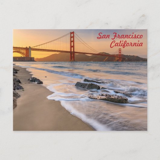 San Francisco Golden Gate Bridge op zonsondergang Briefkaart (Voorkant)