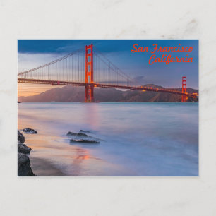 San Francisco Golden Gate Bridge op zonsondergang Briefkaart