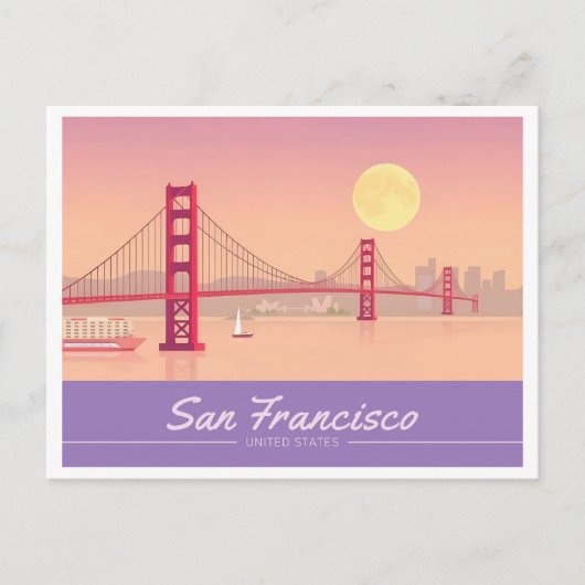 San Francisco Golden Gate Bridge Pastelreizen Briefkaart (Voorkant)
