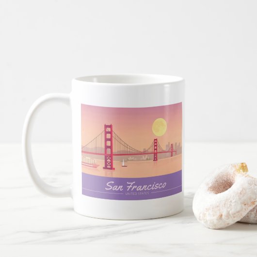 San Francisco Golden Gate Bridge Pastelreizen Koffiemok (Met donut)