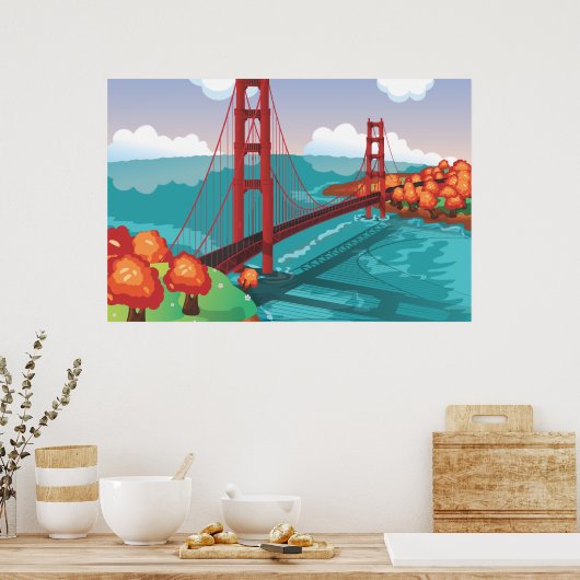San Francisco Golden Gate Bridge Poster (Keuken)