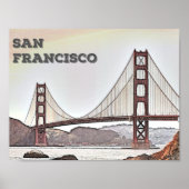 San Francisco - Golden Gate Bridge Poster (Voorkant)