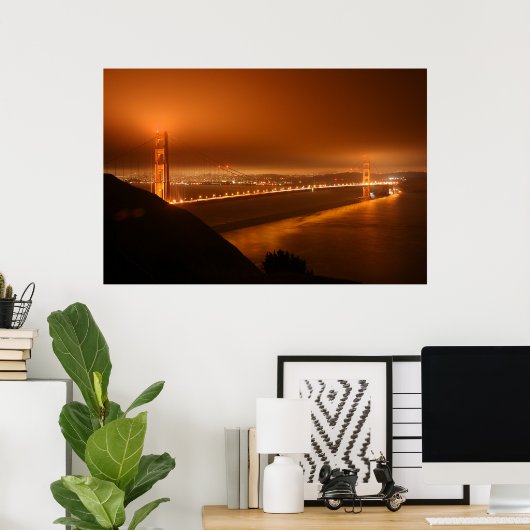 San Francisco Golden Gate Bridge Poster (Thuiskantoor)