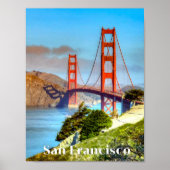 San Francisco, Golden Gate Bridge, Reisposter Poster (Voorkant)