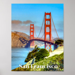 San Francisco, Golden Gate Bridge, Reisposter Poster