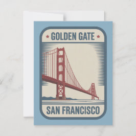 San Francisco Golden Gate Bridge Retro Briefkaart
