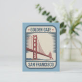 San Francisco Golden Gate Bridge Retro Briefkaart (Staand voorkant)