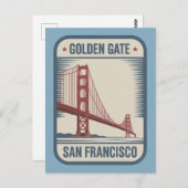 San Francisco Golden Gate Bridge Retro Briefkaart (Voorkant / Achterkant)