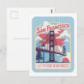 San Francisco Golden Gate Bridge Retro Briefkaart (Voorkant / Achterkant)