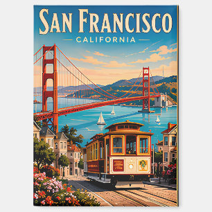 San Francisco Golden Gate Bridge Retro Magneet