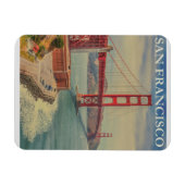 San Francisco Golden Gate Bridge Retro  Magneet (Horizontaal)