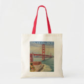 San Francisco Golden Gate Bridge Retro Tote Bag (Voorkant)
