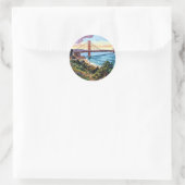 San Francisco Golden Gate Bridge Ronde Sticker (Tas)