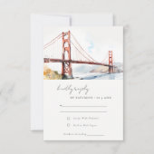 San Francisco Golden Gate Bridge Scape Bruiloft RSVP Kaartje (Voorkant)
