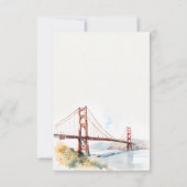 San Francisco Golden Gate Bridge Scape Bruiloft RSVP Kaartje (Achterkant)
