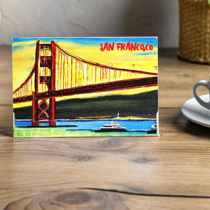 San Francisco Golden Gate Bridge schilderij Briefkaart