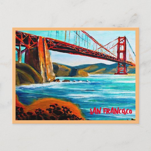 San Francisco Golden Gate Bridge schilderij Briefkaart (Voorkant)
