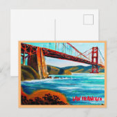 San Francisco Golden Gate Bridge schilderij Feestdagenkaart (Voorkant / Achterkant)