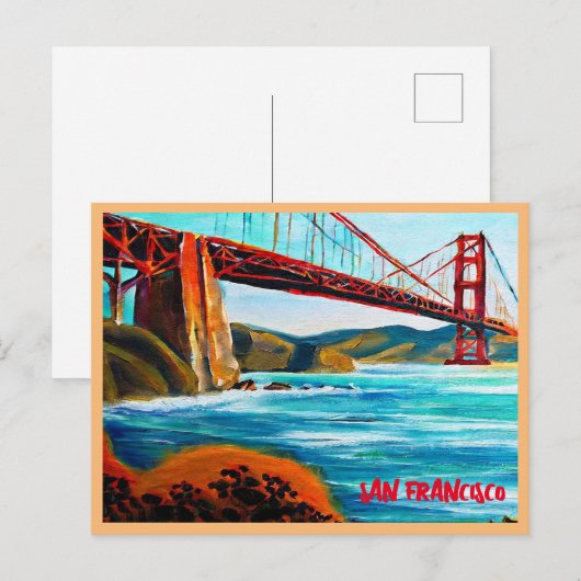 San Francisco Golden Gate Bridge schilderij Feestdagenkaart (Voorkant / Achterkant)