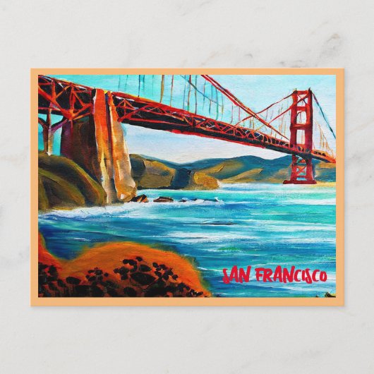 San Francisco Golden Gate Bridge schilderij Feestdagenkaart (Voorkant)