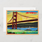 San Francisco Golden Gate Bridge schilderij Feestdagenkaart (Voorkant / Achterkant)