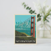 San Francisco | Golden Gate Bridge Skyline Briefkaart (Staand voorkant)