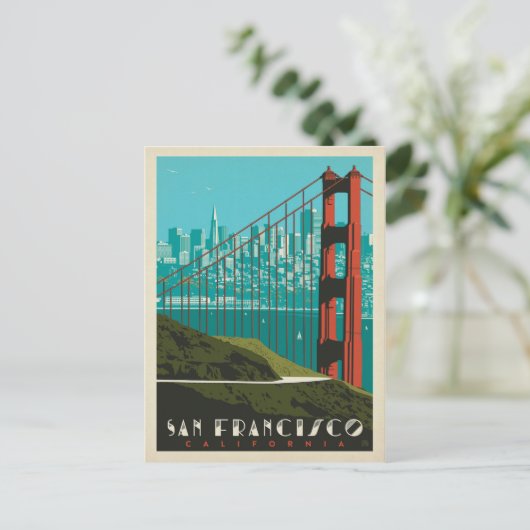 San Francisco | Golden Gate Bridge Skyline Briefkaart (Staand voorkant)