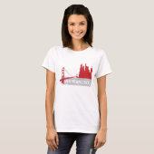San Francisco Golden Gate Bridge Skyline Tee Shirt (Voorkant volledig)