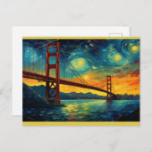 San Francisco Golden Gate Bridge Sterrennacht Briefkaart (Voorkant / Achterkant)