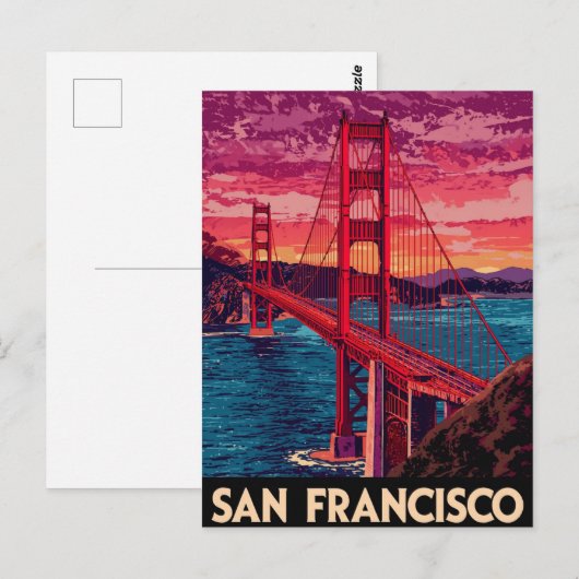  San Francisco Golden Gate Bridge Sunset TR Briefkaart (Voorkant / Achterkant)