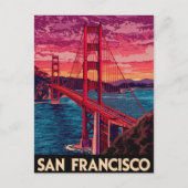  San Francisco Golden Gate Bridge Sunset TR Briefkaart (Voorkant)