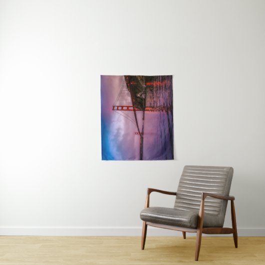 San Francisco Golden Gate Bridge Tapestry Wandkleed (In situ)