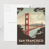 San Francisco Golden Gate Bridge Uitzicht Briefkaart (Voorkant / Achterkant)