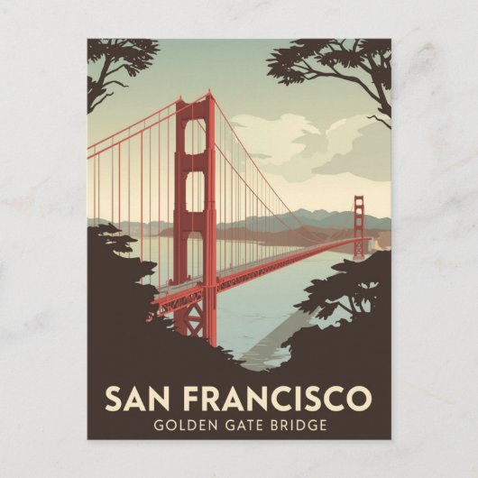 San Francisco Golden Gate Bridge Uitzicht Briefkaart (Voorkant)