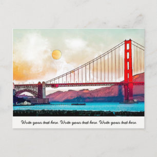 San Francisco Golden Gate Bridge. Verenigde Staten Briefkaart