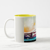 San Francisco Golden Gate Bridge. Verenigde Staten Tweekleurige Koffiemok (Links)